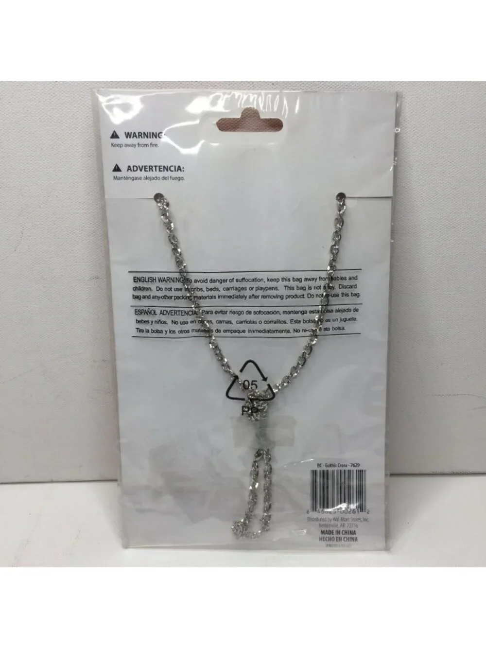Halloween Costume Gothic Cross Necklace Jewelry Black Goth Vampire Beaded Chain